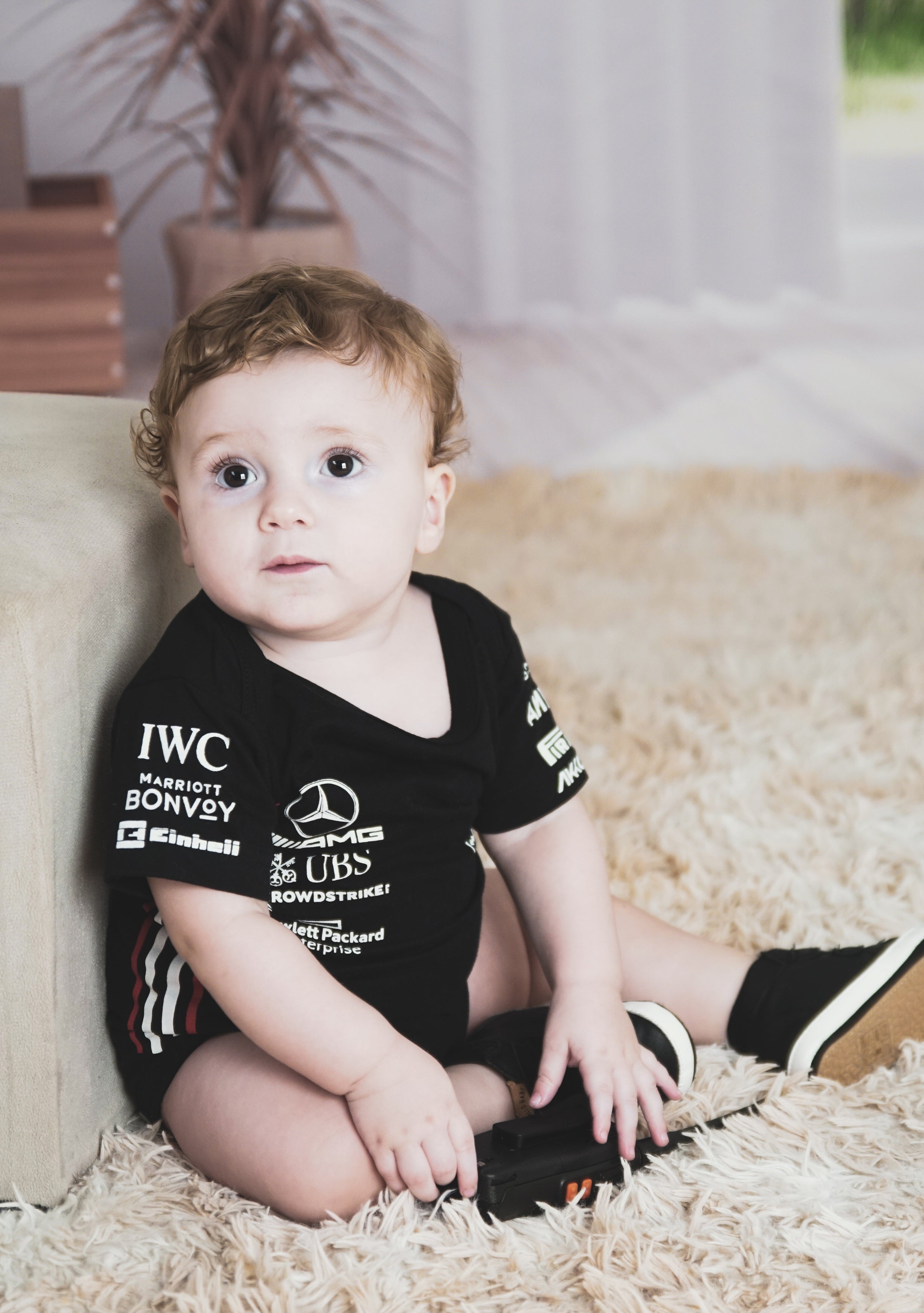 F1 Mercedes baby Racing Shirt Hamilton 44 jersey 100% cotton - baby & toddler shirt image 3