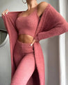 3 - Piece Fuzzy Fleece Loungewear Set - Pink - Xl - 42275240902725
