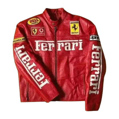 90s Ferrari F1 Real Leather Men Jacket | Dash Racegear