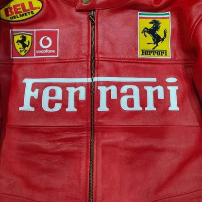 90s Ferrari F1 Real Leather Men Jacket | Dash Racegear