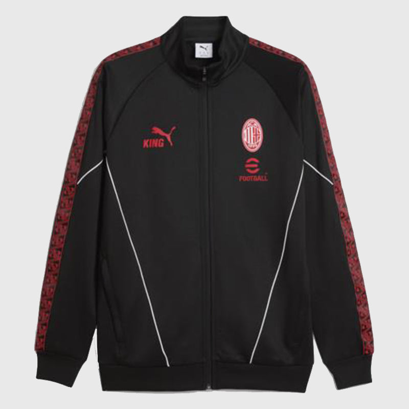 AC Milan KING Anthem Track Jacket Jacket unisex front product view | Dash Racegear — Where football glory meets fashion – the AC Milan KING edition jacket