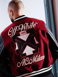 AC Milan x Off-White 2025 Varsity Jacket Varsity Jacket unisex detail view 3 | Dash Racegear — Off-White x AC Milan Varsity Jacket crafted for modern luxury fans