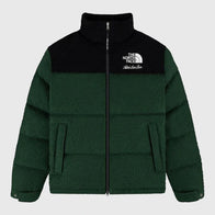 ALD x The North Face Casentino Nuptse Jacket Jacket unisex front product view | Dash Racegear — Full front image of ALD x The North Face Casentino Nuptse Jacket Green and Black