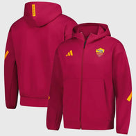 AS Roma Adidas 2025/26 Anthem Red Jacket Jacket unisex front product view | Dash Racegear — Italian football flair – AS Roma 2025/26 Adidas jacket in red