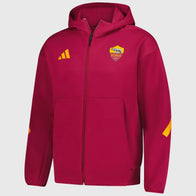 AS Roma Adidas 2025/26 Anthem Red Jacket Jacket unisex detail view 2 | Dash Racegear — Adidas-designed AS Roma Red Anthem Jacket – 2025 Edition