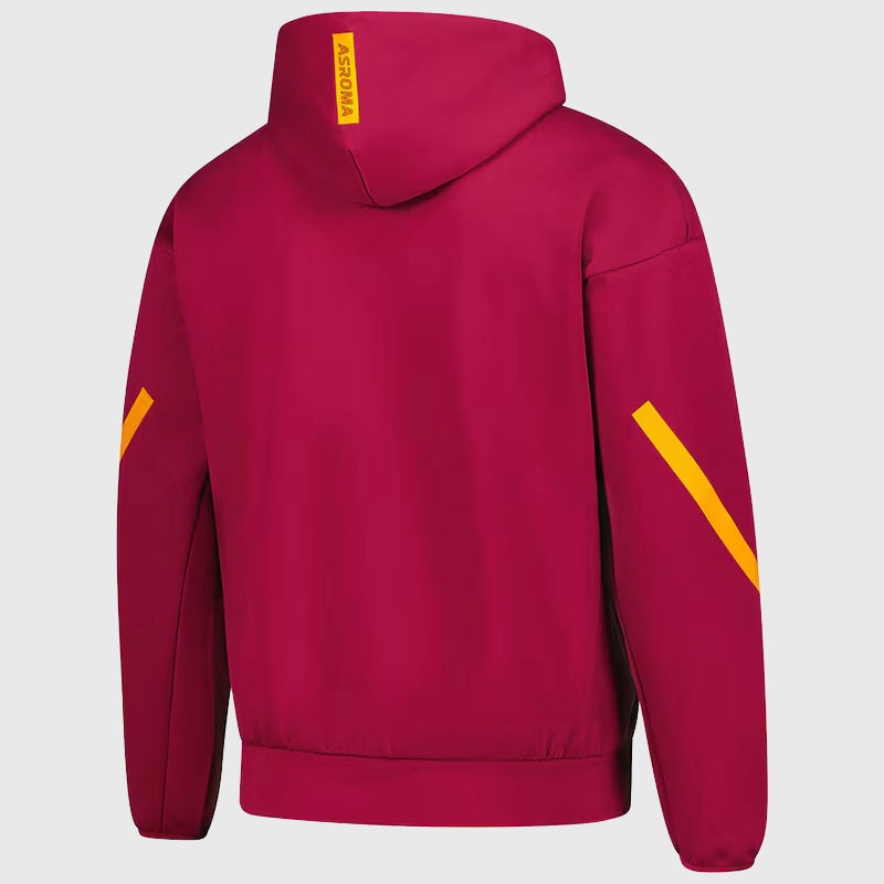 AS Roma Adidas 2025/26 Anthem Red Jacket Jacket unisex detail view 3 | Dash Racegear — Power and passion – AS Roma 2025/26 Adidas Anthem Jacket
