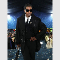 2025 Met Gala ASAP Rocky Black Coat Coat unisex detail view 3 | Dash Racegear — ASAP Rocky Formal Black Coat – 2025 Met Gala Appearance
