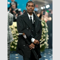 2025 Met Gala ASAP Rocky Black Coat Coat unisex detail view 6 | Dash Racegear — ASAP Rocky Long Black Coat – Met Gala 2025 Fashion