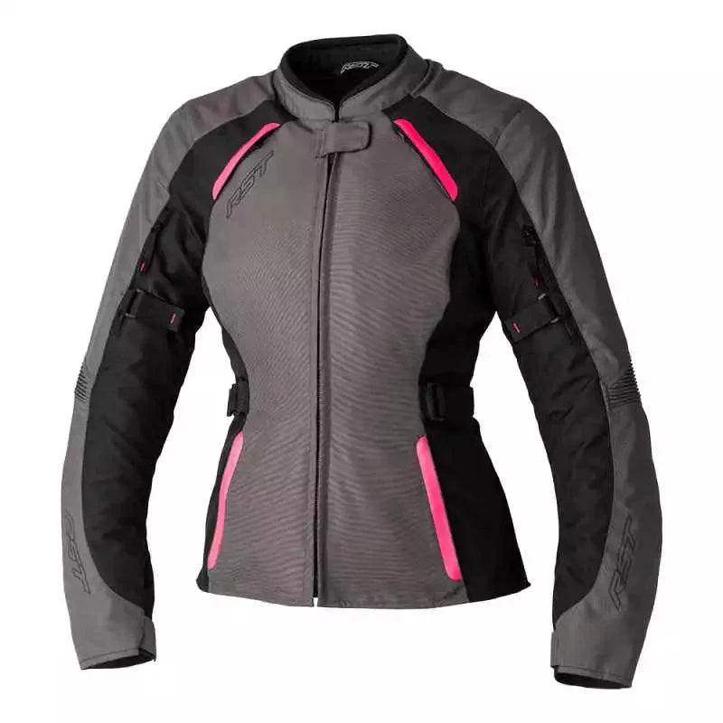 AVA CE LADIES TEXTILE JACKET - GREY/BLACK/NEONPINK - UK 20 / INTL 3XL