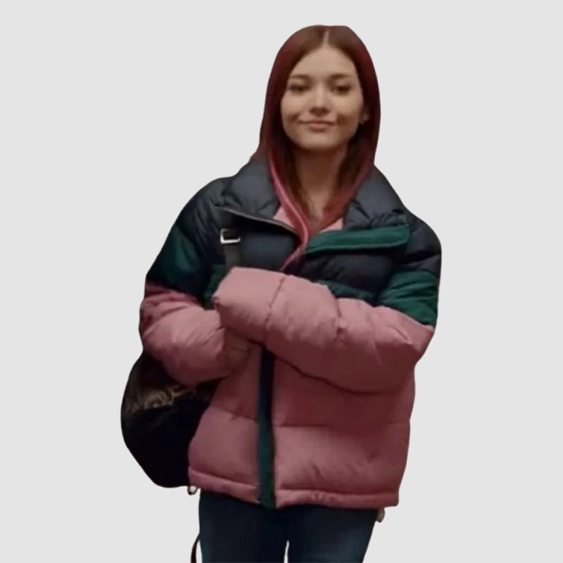 Ginny and Georgia S03 Abby Colorblock Puffer Jacket Puffer Jacket unisex detail view 7 | Dash Racegear — Season 3 Ginny & Georgia jacket – Abby’s colorful puffer