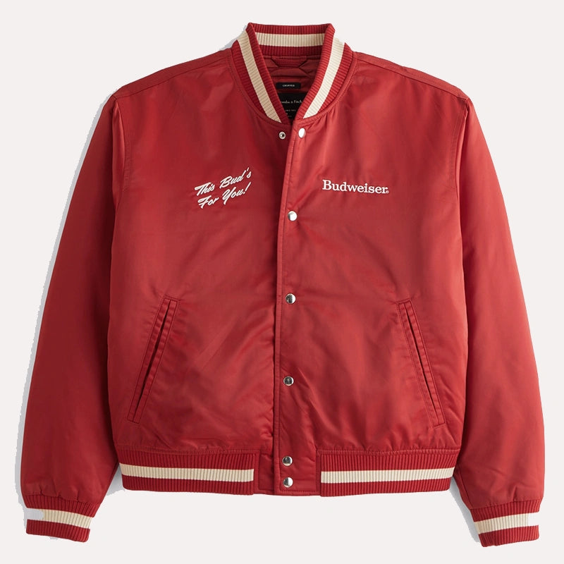 Abercrombie Budweiser Varsity Bomber Jacket Bomber Jacket unisex detail view 4 | Dash Racegear — Premium Quality Abercrombie Budweiser Varsity Sports Jacket