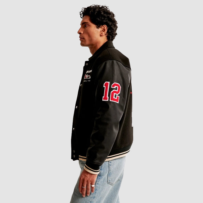 Abercrombie McLaren Varsity Jacket Varsity Jacket unisex detail view 5 | Dash Racegear — McLaren Abercrombie College Style Jacket