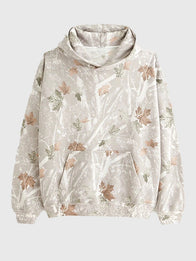 Abercrombie Camo Hoodie Hoodie unisex front product view | Dash Racegear — Abercrombie Unisex Essential Popover Hoodie in white camo, soft fleece with cozy pullover fit for casual wear.