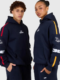 AFL x Elite Eleven Adelaide Hoodie Hoodie unisex detail view 2 | Dash Racegear — AFL x Elite Eleven Adelaide Crows hoodie in navy with simple classic sports-inspired design.