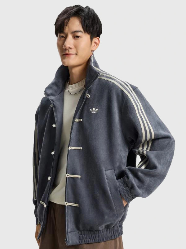 Adidas Chinese New Year Jacket 2026 Jacket unisex detail view 3 | Dash Racegear — Adidas Chinese New Year Grey Jacket 2026 delivers clean design with festive touches, worn anywhere with ease.