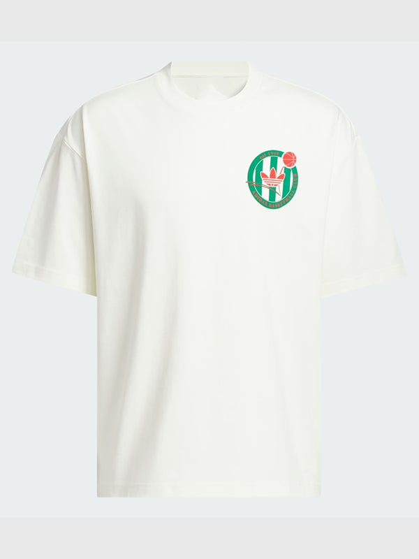 Adidas Basketball Crest T-Shirt Shirt unisex detail view 4 | Dash Racegear — 2026 Adidas White Basketball Crest T-Shirt for men and women, soft, breathable, and perfect for casual wear.