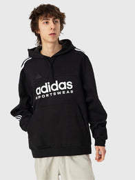 Adidas Black on Black Hoodie Hoodie unisex detail view 2 | Dash Racegear — Unisex Adidas Black on Black Pullover Hoodie, soft fleece and cozy fit perfect for everyday comfort.