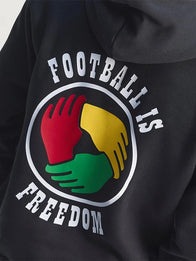 Adidas x Bob Marley Hoodie Hoodie unisex detail view 4 | Dash Racegear — Unisex black Adidas x Bob Marley Football is Freedom Hoodie, comfortable and stylish for everyday outfits or cheering.