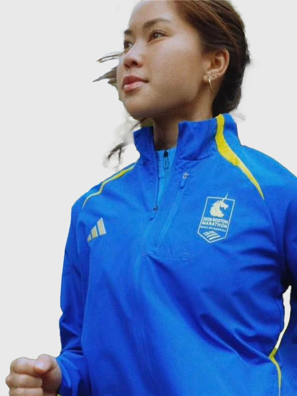 Boston Marathon Jacket 2026 Jacket unisex detail view 11 | Dash Racegear — 2026 Adidas Boston Marathon Celebration Jacket Blue, limited-edition running jacket for marathon fans and athletic enthusiasts.