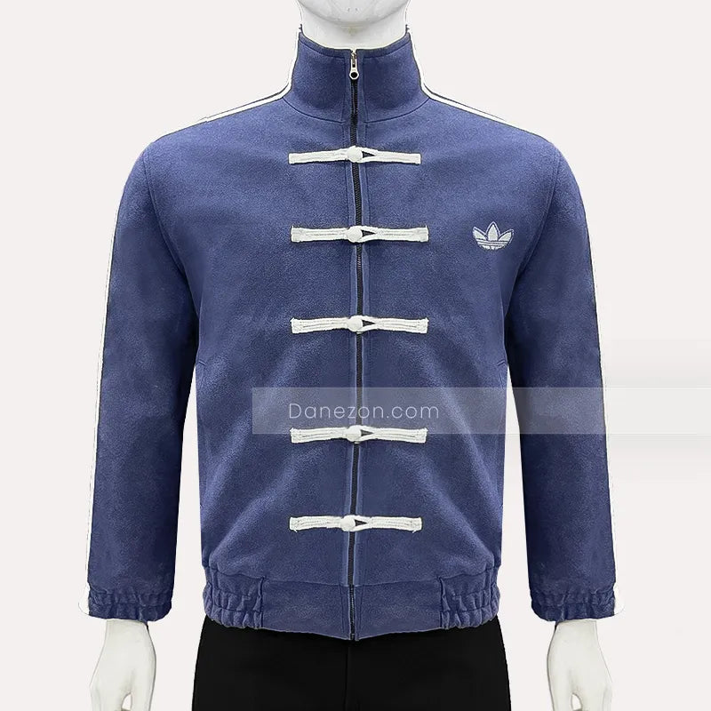 Adidas Chinese New Year Blue Jacket Jacket unisex detail view 4 | Dash Racegear — CNY-inspired Adidas sports jacket in blue — modern and culturally rich