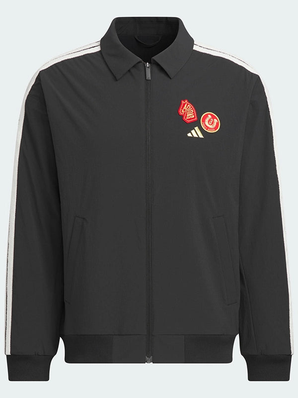 Adidas CNY 3 Stripes Woven Jacket Jacket unisex detail view 4 | Dash Racegear — Black 3 Stripes woven fleece bomber jacket recreated from the Adidas Chinese New Year 2026 theme
