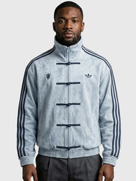 Man Utd Chinese New Year Jacket Jacket unisex detail view 4 | Dash Racegear — Adidas Manchester United Chinese New Year 2026 jacket crafted in suede leather with a vibrant cultural-inspired look