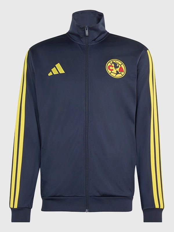 Adidas Club America DNA Track Jacket Jacket unisex front product view | Dash Racegear — Club America Adidas 2026 DNA Unisex Zip-Up Track Jacket in Navy Blue with a sleek athletic fit and everyday comfort.