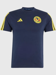 Adidas Club America DNA T-Shirt Shirt unisex front product view | Dash Racegear — Adidas Club America Stadium DNA Navy Blue T-Shirt blending sporty heritage with modern casual versatility.