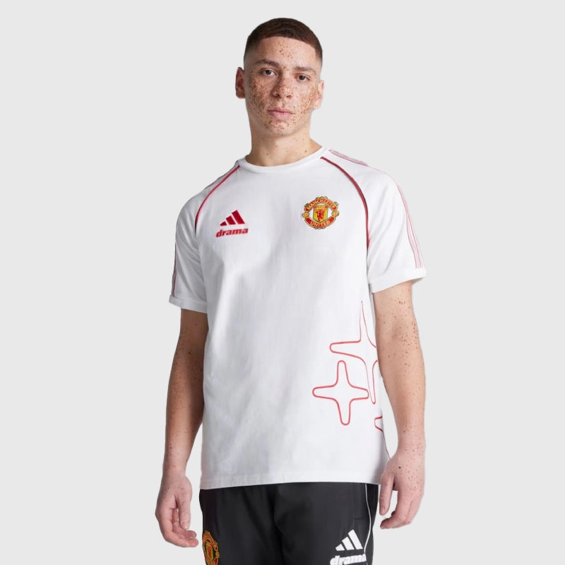 Adidas Manchester United x Drama Call T-Shirt Shirt unisex detail view 4 | Dash Racegear — Manchester United x Drama Call Adidas trendy graphic tee