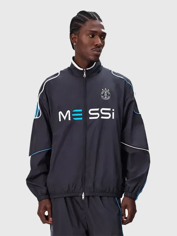 Kith & Messi for Adidas Football Track Jacket Jacket unisex detail view 3 | Dash Racegear — Adidas Football 2026 track jacket featuring Kith and Messi collaboration influence with simple athletic style.