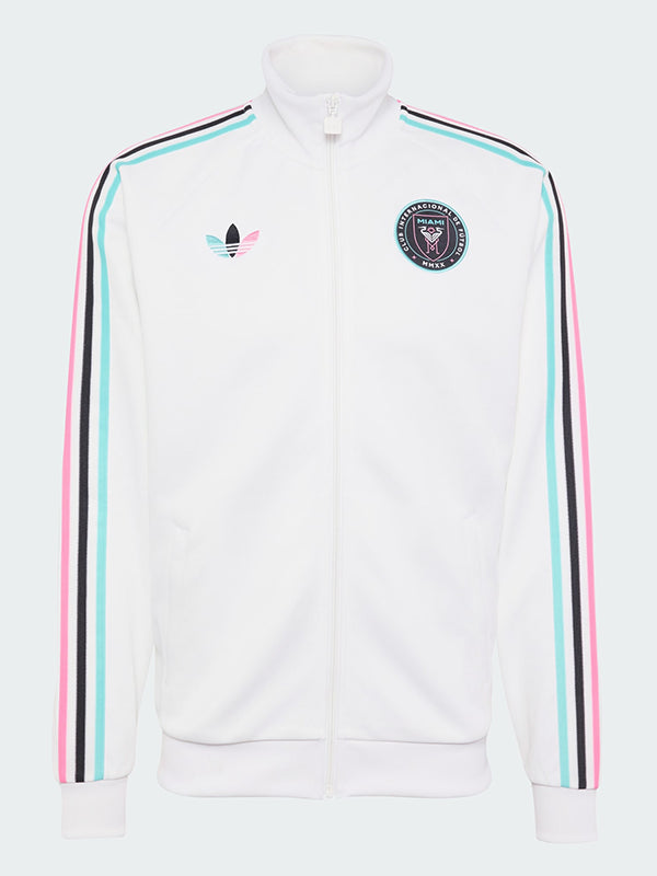 Adidas Inter Miami CF Track Jacket Jacket unisex front product view | Dash Racegear — Adidas Inter Miami CF zip-up track jacket blending premium craftsmanship with contemporary athletic-inspired everyday wearability.