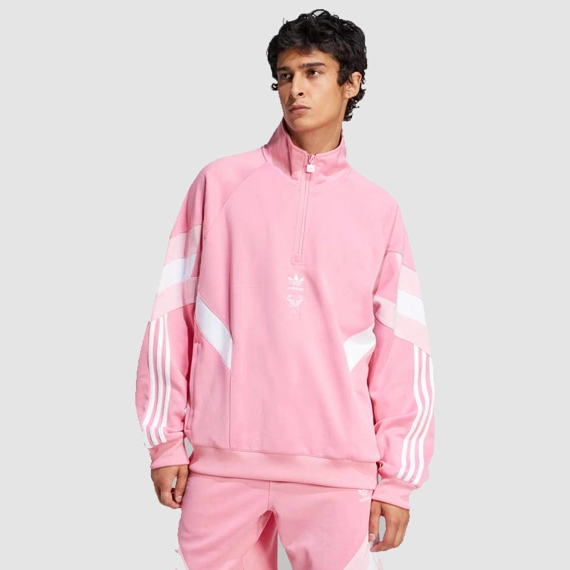 Adidas Inter Miami CF Originals Half-Zip Crew Sweatshirt Sweatshirt unisex detail view 2 | Dash Racegear — Inter Miami CF Originals Half-Zip Sweatshirt by Adidas