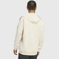 LFC Adidas 25/26 Domestic Training Hoodie Hoodie unisex detail view 3 | Dash Racegear — White fleece training hoodie for Liverpool FC’s 25/26 domestic campaign