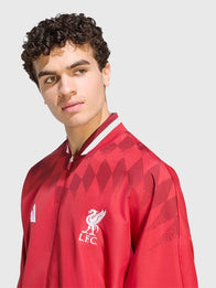 LFC Adidas 26/27 Stadium Track Jacket Jacket unisex detail view 4 | Dash Racegear — Red stadium jacket featuring Liverpool FC branding influence and simple athletic-inspired look.