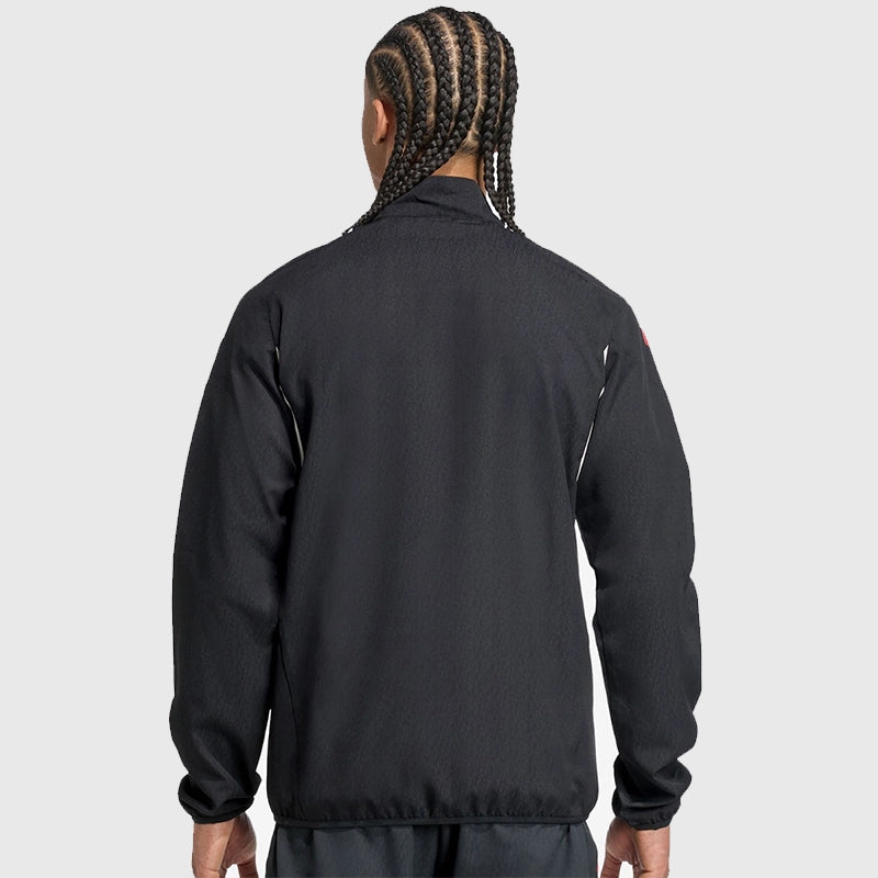 LFC Adidas 25/26 Domestic Training Jacket Jacket unisex detail view 6 | Dash Racegear — 2025/26 Liverpool training jacket in black fleece designed for comfort and performance
