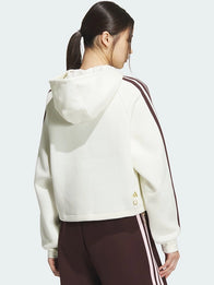 Adidas Lunar New Year Hoodie Hoodie unisex detail view 5 | Dash Racegear — Recreation Adidas Lunar New Year 2026 oversized hooded sweatshirt in off-white fleece with relaxed fit and graphic detailing