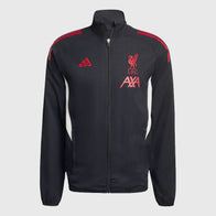 LFC Adidas 25/26 Domestic Training Jacket Jacket unisex front product view | Dash Racegear — LFC Adidas fleece jacket in black with a fitted silhouette and zip pockets