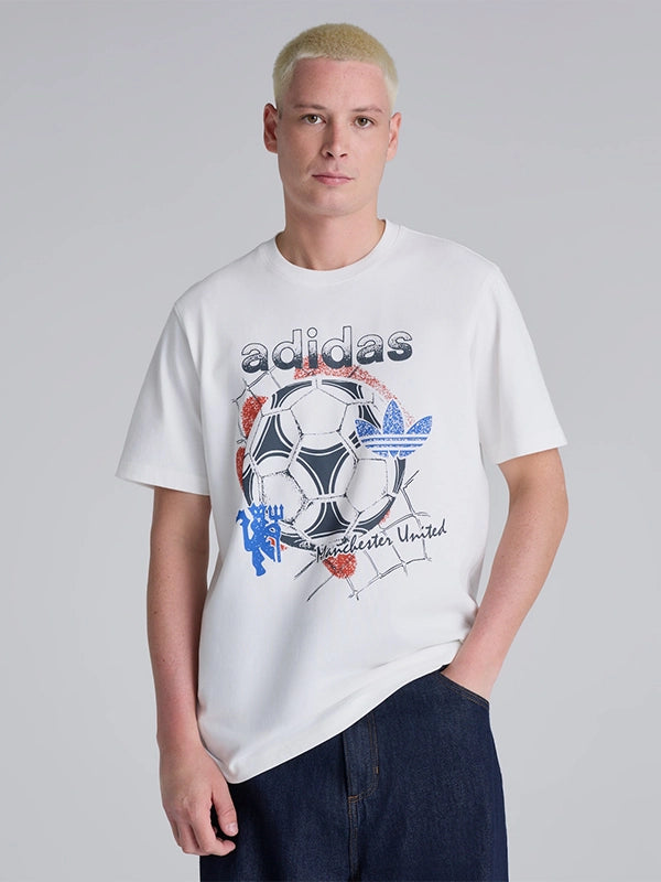Manchester United x Adidas Graphic T-Shirt Shirt unisex front product view | Dash Racegear — Manchester United Adidas graphic tee blending iconic football heritage with premium everyday wearability.