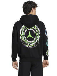 Mercedes AMG Petronas Adidas F1 Lights On Hoodie Hoodie unisex detail view 3 | Dash Racegear — Mercedes AMG Petronas F1 2026 black hoodie blending Adidas performance styling with modern casual appeal.