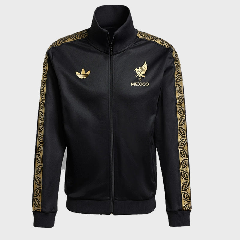 Adidas Mexico Gold Track Jacket Jacket unisex front product view | Dash Racegear — Mexico National Team Gold Track Jacket by Adidas