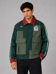 Adidas Mexico Worker Jacket Jacket unisex detail view 7 | Dash Racegear — Green unisex worker jacket by Adidas with Mexico theme, cotton canvas body, and practical button details