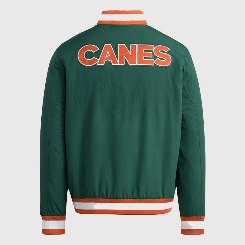 Adidas Miami Hurricanes Coaches Dugout Jacket Jacket unisex detail view 2 | Dash Racegear — Miami Hurricanes Adidas Coaches Dugout Outerwear