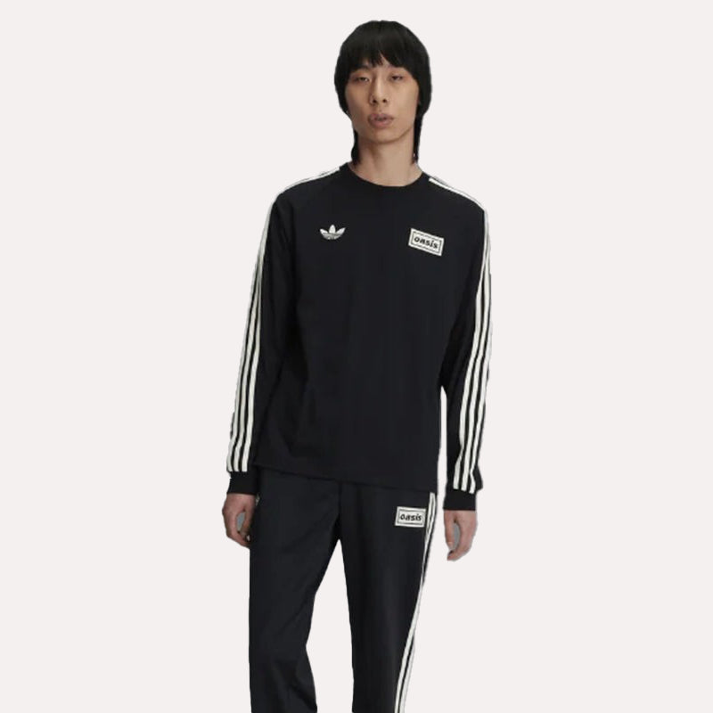 Adidas x Oasis Black Sweatshirt Sweatshirt unisex detail view 3 | Dash Racegear — Adidas x Oasis – Clean Black Crewneck Release