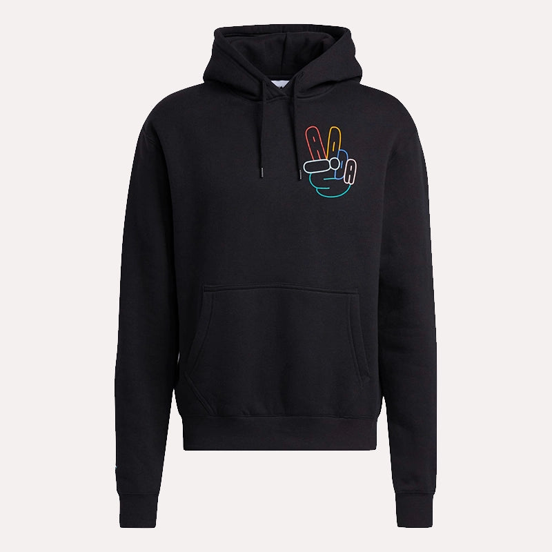 Adidas Peace Sign Hoodie Hoodie unisex front product view | Dash Racegear — Premium Adidas Hoodie with Peace Sign – Elevate Your Wardrobe