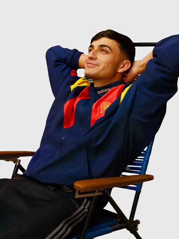 Adidas Backyard Legends 2026 Pedri Spain Jacket Jacket unisex detail view 3 | Dash Racegear — Spain 2026 Pedri jacket from Adidas Backyard Legends campaign featuring athletic fit and modern sporty aesthetics.