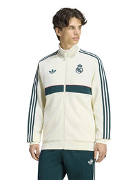 Adidas Real Madrid OG Track Jacket Jacket unisex detail view 3 | Dash Racegear — Cream Real Madrid Adidas 2026/27 OG zip-up track jacket crafted for lightweight comfort and versatile casual fashion.