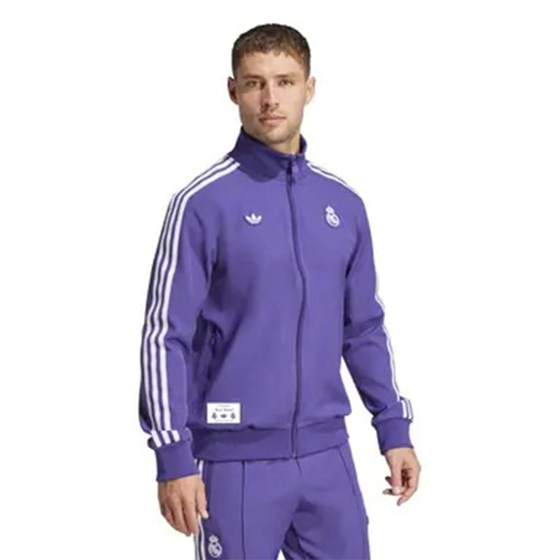 Adidas Real Madrid Terrace Icons Tracksuit Tracksuit unisex front product view | Dash Racegear — Real Madrid Adidas Tracksuit – Classic Football Look