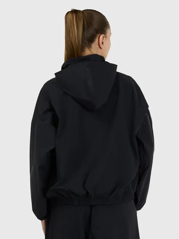 Womens Adidas Real Madrid Z.N.E. Woven Track Jacket Jacket unisex detail view 4 | Dash Racegear — 2026 Real Madrid Adidas women’s black jacket, Urban Z.N.E. track design for athletic street fashion.