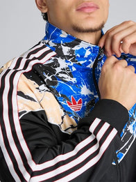 Manchester United x adidas Stone Roses Track Jacket Jacket unisex detail view 2 | Dash Racegear — Black Manchester United x Adidas 2026 Stone Roses Track Jacket featuring subtle logos and comfortable fit for supporters.