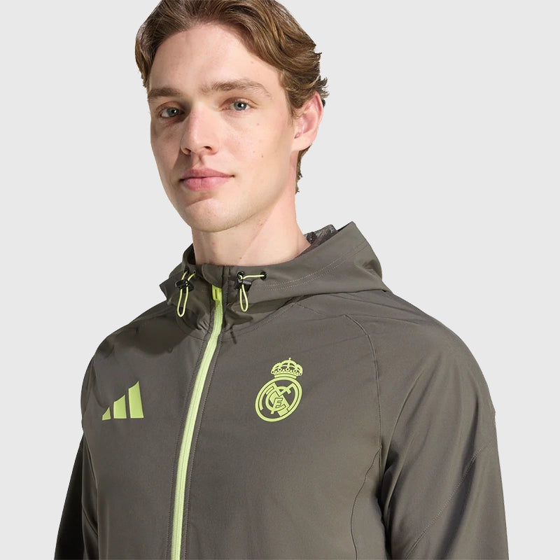 Adidas Real Madrid 2025 Vis Tech Travel Jacket Jacket unisex detail view 5 | Dash Racegear — Next-Level Travel Fit – Adidas Real Madrid 2025 Jacket